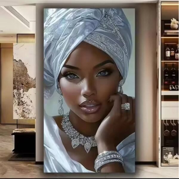 IMG_8137 Art mural Femme Africaine Élégante – Tableau sur Toile (Canvas) | Décoration Murale Moderne | 60 × 120 cm | Rithdecor