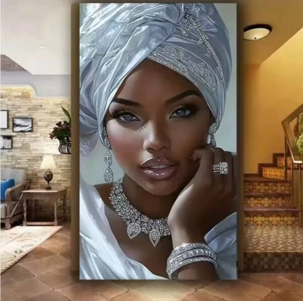 IMG_8138 Art mural Femme Africaine Élégante – Tableau sur Toile (Canvas) | Décoration Murale Moderne | 60 × 120 cm | Rithdecor