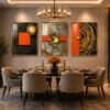 WhatsApp Image 2026-08-06 at 11.01.53 Luxury Black Gold Orange Abstract Crystal Porcelain Wall Art Set of 3 – Modern Marble Texture Wall Décor | 45 x 60 cm with Champagne Gold Frame