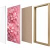 Tableau Floral Rose Luxe 50 × 70 cm – Crystal Porcelain Effet Diamant – Cadre Or Champagne | RithDecor